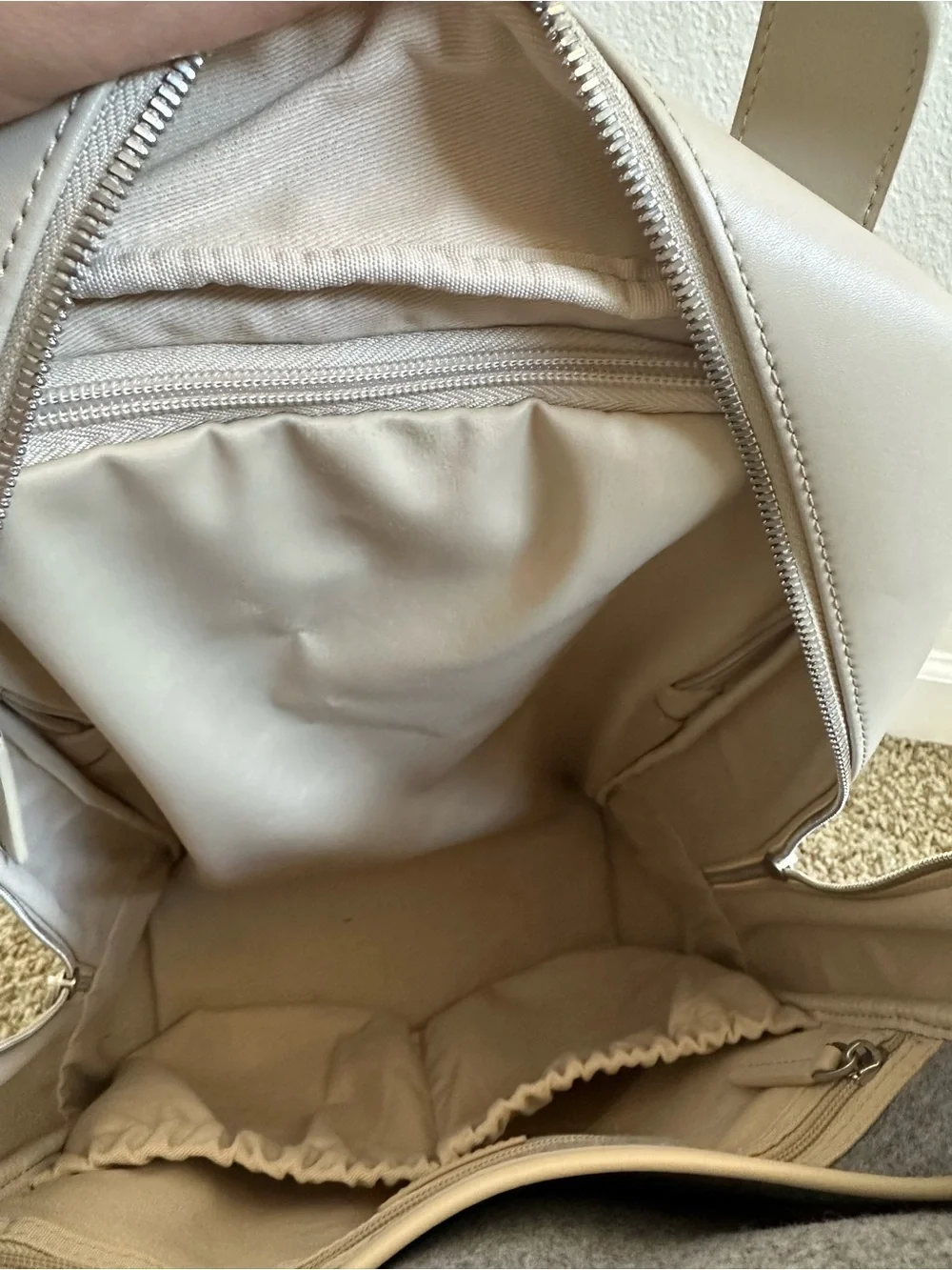 Monos Metro Backpack in Beige Vegan Leather